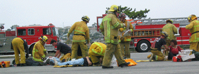 Responding to a chemical emergency Firefighters respond to a chemical spill
